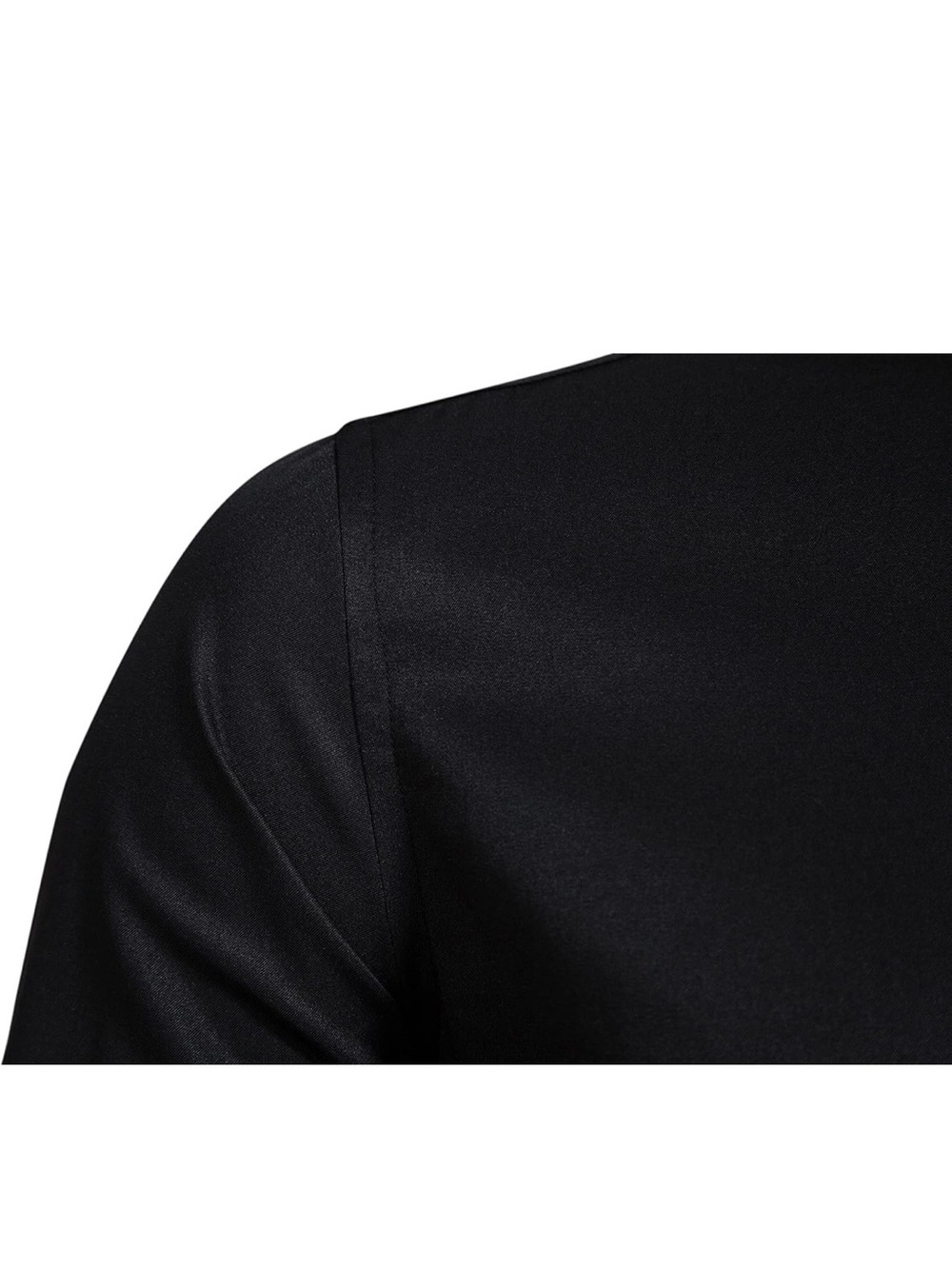 men’s black mandarin collar button-up dress shirt – vancoog size XL